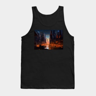 Chicago Neon Noir A Cyberpunk Cityscape Interpretation Tank Top